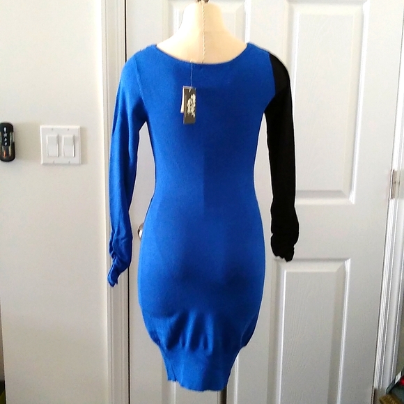 Planet Gold Asymmetrical Sweater Dress - Picture 3 of 7